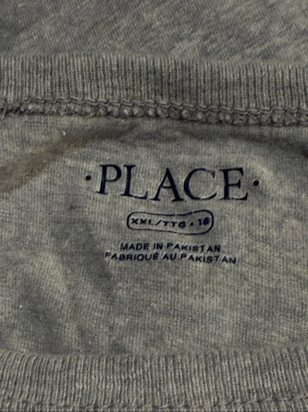 Children’s place boy’s  long sleeve Light Gray Cotton tee XXL